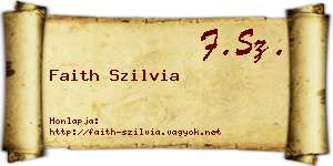 Faith Szilvia névjegykártya